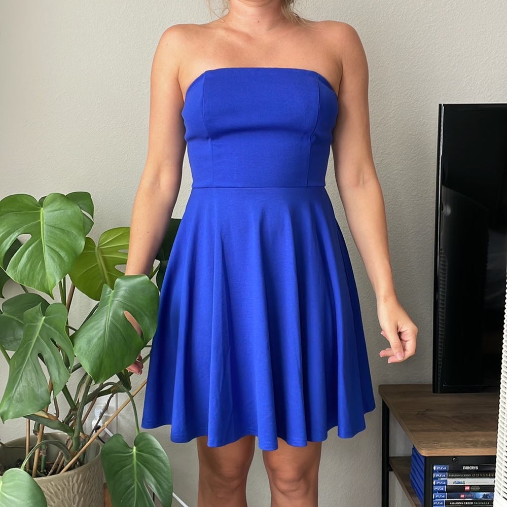 Lulu’s Strapless Royal Blue Dress - Small
